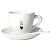Bialetti Y0TZ099 Tazzina Cappuccino Istituzionale (con Piattino), Porcellana, 240 ml