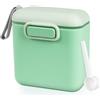 Aolso Dispenser Latte in Polvere, 800ML Dispenser per latte in polvere, Contenitore per Latte in Polvere Portatile, Contenitore Latte in Polvere con Cucchiaio, Ermetico per Latte in Polvere (Verde)