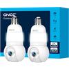 GNCC Telecamera Lampadina WiFi 2K per E27, Confezione da 2 Unità