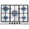 SNDOAS Piano Cottura 5 Fuochi, Piano Cottura 68cm con Protezione Automatica Della Fiamma, Gas Naturale e Gas Propano, Incorporato, Acciaio Inossidabile, 10460 W, 220-240 V