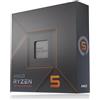 AMD AMD 100-100000593WOZ RYZEN 5 7600X, socket AM5, 6 core con Hyper-Threading, frequenza da 4,7 a 5,3 GHz, 32 MB di cache, grafica integrata Radeon™, TDP 105 W, confezione