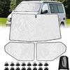 LCAUTFR Parasole parabrezza anteriore per V W T5 T6 camper set di 3 tappetini termici per parabrezza interno copertura parabrezza occlusione scuro
