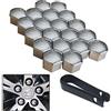 Senvenelec 20 pezzi universali da 21 mm in plastica copri dado Vite copridado per auto Bulloni copriruota, universali bulloni ruota 21 mm Tappi dado a capocorda.con 1 estrattore (d'argento).