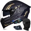 SONGDIQI Casco Moto Modulare Apribile Integrato Flip Up Doppia Visiera Caschi Motocross Modulari Street Bike Omologato DOT ECE(C1,XXL(63~64cm))