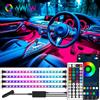 DREAMIZER Luci abitacolo auto, 72 LED 16 Milioni di colori Strisce LED Auto, 12V 4 in 1 Luci ambiente auto, LED macchina interni, 256 Modalità luce colore fibra ottica auto interni per Pickup SUV