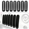 Beside_Auto Nero Opaco, Inserti in Maglia di Rete Anteriore per Jeep JK 07 - 15 (Confezione da 7)