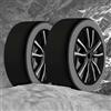 A2ZWORLD Catena da Neve Tessile per Pneumatici, Calze da Neve per Auto, Omologate EN 16662-1, Colore Nero, Misura (XXL)