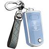 ontto TPU Auto chiave fob cover caso Fit per Mazda 3 5 6 M6 RX8 MX5 CX5 Flip Pieghevole Key Shell 2 pulsanti Telecomando portachiavi borsa portachiavi Accessori Grigio-blu B