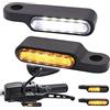 JMTBNO Frecce Manubrio LED Moto Indicatori di Direzione Indicatori Luminosi Mini DRL Luci di Marcia Diurna Alluminio Bianco Ambra Omologate Universale 12V M8 per Cruiser Chopper Scooter Quad