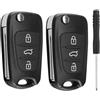 SPTwj 2 Pezzi Guscio Chiave Auto Compatibile con Hyundai i30 i20 i10 ix20 ix35 e Kia Cee'd Soul Rio Sportage Venga 3 Tasti Telecomando Cover Guscio Chiave Accessori