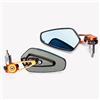 A-PRO Specchietti 22mm Manubrio Moto Retrovisori Metallo Universali Ovali Arancione