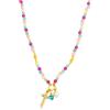 LUXURY MILANO Collana multicolor con perla e turchese in argento dorato