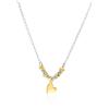 LUXURY MILANO Collana bicolore argento 925 rondelle diamantate cuore dorato
