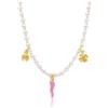 LUXURY MILANO Collana madreperla e zirconi rosa argento dorato