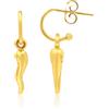 LUXURY MILANO Orecchino mezzo cerchietto in argento 925 dorato con corni