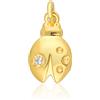 LUXURY MILANO Pendente coccinella in argento 925 dorato con zircone