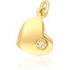LUXURY MILANO Pendente cuoricino in argento 925 dorato con zircone