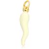LUXURY MILANO Pendente corno smalto milky in argento dorato 3 cm
