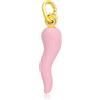LUXURY MILANO Pendente corno smalto rosa argento 925 dorato 3 cm