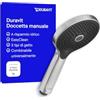 Duravit Doccetta universale Duravit, a mano con 3 tipi di getto (Rain, IntenseRain, Soft Rain), doccetta rotonda (Ø 120 mm), testa della doccetta facile da pulire, Acciaio spazzolato