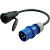 NWP Adattatore CEE spina 230 V 16 A a presa Schuko - 3 x 2,5 mm² tubo flessibile in gomma - IP44 - per campeggio, caravan, barca, mercati, esterni