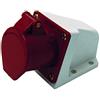 Electraline 80872 Presa Elettrica Industriale da Parete Inclinata, 32A, 3P+N+T, 380V, Rosso