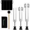 AILIMIAO Tuning Forks Set -128 Hz, 256 Hz, 512 Hz, Chakra, Sound Therapy, Keep Body, Mind and Spirit with Base