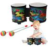 Generico Tamburo Bongo, Tamburi Bongo per bambini | Set di batteria per bambini, strumento musicale a percussione | Tamburo a mano realizzato a mano con 2 bacchette colorate, strumenti musicali per bam