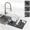 GIUSOBG Tappetino Drenante Cucina 50 x 40cm Tappetino Assorbente Cucina Super Assorbente Marmo Tappetino Lavello Cucina Tappetino Macchina Caffe Tappetino Scolapiatti per Cucina Caffettiera