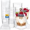 teokyat 30 bicchieri da dessert in plastica da 160 ml, con coperchio, riutilizzabili, per dessert fai da te, gelato, budino, feste, con 30 cucchiai da zuppa, 30 coperchi, ciotole da dessert