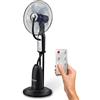 DISCORAMA - VENTILATORE A PIANTANA CON NEBULIZZATORE AD ACQUA DA INTERNO SERBATOIO 2.8 LITRI TELECOMANDO TIMER 7.5 ORE E 3 VELOCITA SILENZIOSO CON RUOTE