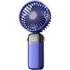 Generic Ventilatore portatile a mano, ricaricabile tramite USB, scrivania pieghevole con display a LED, per esterni, interni, casa, ufficio, camera da letto, viaggi all'aperto