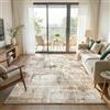 Klyvvo Astratto Tappeto Soggiorno 160x230 cm, 0.85cm Pelo corto Tappeto, 1200 g/m³ poliestere, lavabile in lavatrice, TPE antiscivolo base, per camera da letto, sala da pranzo, Beige vintage