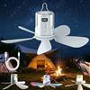 TUIBEIDAMAI Ventilatore da soffitto con illuminazione da campeggio, ricaricabile, ventilatore da soffitto con luce e telecomando, USB, timer, piccolo ventilatore da soffitto con batteria da campeggio per esterni