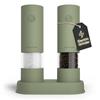 LARS NYSØM Set Macina Sale e Pepe Elettrico | Macinapepe e Macinasale Automatici con Macina in Ceramica Regolabile | Macina Spezie a Batteria (Sage Green)
