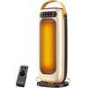 KQPZ Stufa Elettrica, 1500W PTC Termoventilatore con Telecomando, Display Touch a LED, 4 Modalità, 1-10H Timer, Oscillazione 110°, Protezione da Surriscaldamento e Ribaltamento, Basso Consumo Riscaldatore