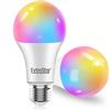EXTRASTAR Lampadine Alexa Led E27 WiFi Lampadina Smart, Lampadine Intelligenti 15W 1400Lm Luci Calde/Fredde e 16 Milioni di Colori, Compatibile Con Alexa, Google Home e con timing- Pacco da 2