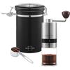 SILBERTHAL Porta caffe ermetico 500g e macinacaffe - Acciaio inox | Contenitore caffe in grani o macinato - Goditi il caffè come un barista - Conservazione fresca e aromatica