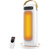 KQPZ Stufa Elettrica, 1500W PTC Termoventilatore con Telecomando, Display Touch a LED, 4 Modalità, 1-10H Timer, Oscillazione 110°, Protezione da Surriscaldamento e Ribaltamento, Basso Consumo Riscaldatore