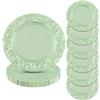 Fyssnn Set di stoviglie da 24 pezzi, servizio durevole per 6 persone, set di posate dal design vintage, per feste, campeggio, cucina, hotel (verde)