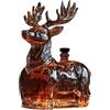 HoldOneLight Decanter per whisky a forma di cervo - Beccuccio per liquori unico a forma di animale in vetro, elegante e originale bottiglia di bourbon e scotch, accessorio decorativo da bar come regalo per uomini