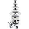 EurHomePlus Fontana di cioccolato in acciaio inox, 170 Watt, 4 piani, fontana di cioccolato, fonduta di cioccolato, capacità massima 1 kg, per feste di nozze