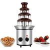 WOLEGM Fontana di cioccolato, 4 piani in acciaio inox fino a 1,8 l, temperatura di riscaldamento 40 ℃ per caramelle al cioccolato, salsa ranch, salsa di formaggio