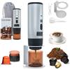 RoserRose Caffettiera Portatile, Macchina per Caffè Viaggio - Senza Fili & Auto-Riscaldante - Con Batteria 7800mAh, 15 Bar di Pressione - Compatibile con NS/DG/Caffè Macinato (Grigio)
