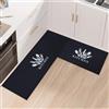 7VSTOHS 2 Pezzi Tappeto Da Cucina e Tappetino Antiscivolo Lavabile In Lavatrice Per Cucina, Sala Da Pranzo, Tappetino Per Scrivania In Piedi Facile Da Pulire(Nero,43×75+43×150cm)
