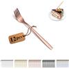 Berglander Forchetta per torta in oro rosa 12 pezzi, forchette da dessert in acciaio inossidabile placcato rame titanio, forchette per frutta, forchetta da tè per casa, ristorante, hotel, matrimonio