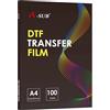 A-SUB DTF Transfer Film - 100 fogli A4 DTF Film per sublimazione o stampante DTF a getto d'inchiostro, carta per trasferimento diretta su pellicola opaca doppia faccia per magliette e tutti i tessuti