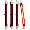 DoRight 4X Lampadina Riscaldatore Rubino 500W R7S, Lampadine Riscaldanti al Quarzo a Infrarossi 118MM 240V R7 Lampada Riscaldatore Alogeno Dimmerabile per Riscaldatore Giardino Interno/Esterno