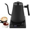TONFEION Bollitore elettrico a collo di cigno, macchina per caffè espresso da 1 l, 40 - 100 °C, con indicatore LED e funzione di mantenimento del caldo (nero)