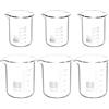 Lunpog 6 bicchieri graduati in vetro, 50 ml, 100 ml, set per misurini da laboratorio e cucina